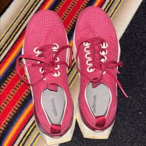 Worn Once Allbirds Fuchsia Pink Knit Lace-Up Sneakers | Size 8